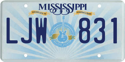 MS license plate LJW831