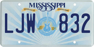 MS license plate LJW832