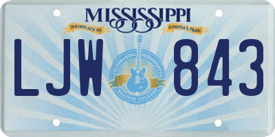 MS license plate LJW843
