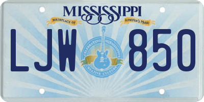 MS license plate LJW850