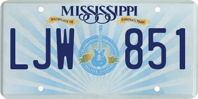 MS license plate LJW851