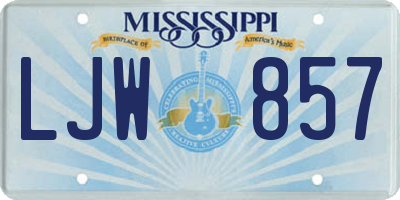 MS license plate LJW857