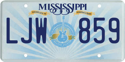 MS license plate LJW859