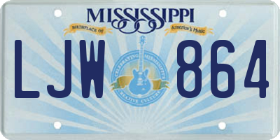 MS license plate LJW864