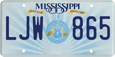 MS license plate LJW865