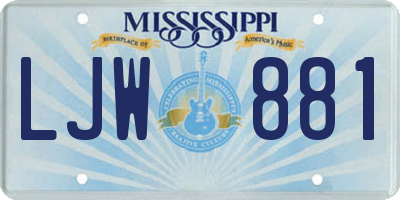 MS license plate LJW881