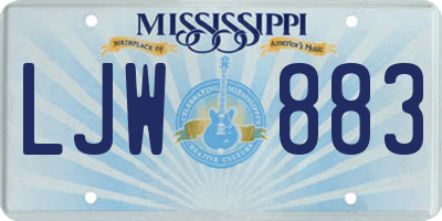 MS license plate LJW883