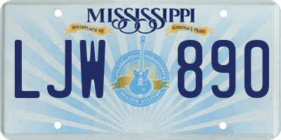 MS license plate LJW890