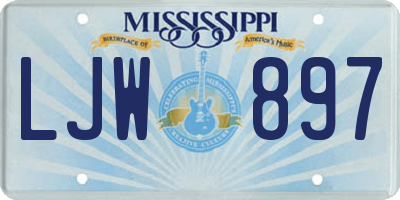 MS license plate LJW897