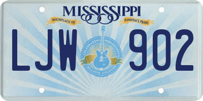 MS license plate LJW902