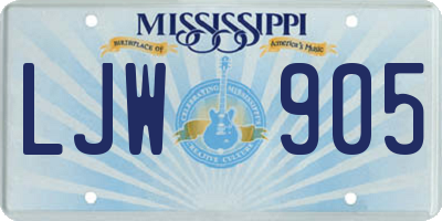 MS license plate LJW905