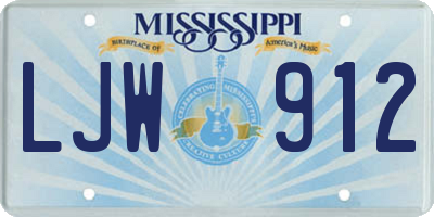 MS license plate LJW912