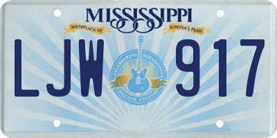 MS license plate LJW917