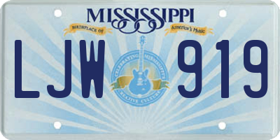 MS license plate LJW919