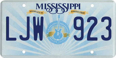 MS license plate LJW923