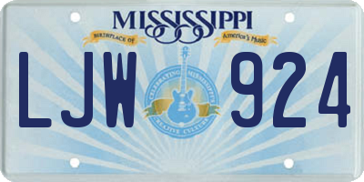 MS license plate LJW924
