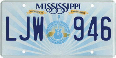 MS license plate LJW946