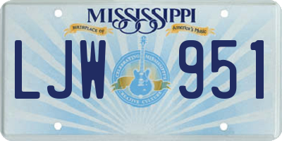 MS license plate LJW951
