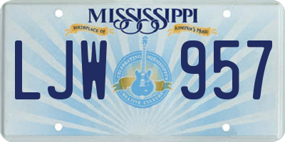 MS license plate LJW957