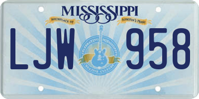 MS license plate LJW958