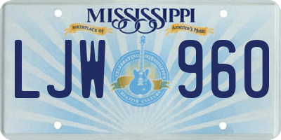 MS license plate LJW960