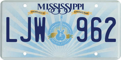 MS license plate LJW962