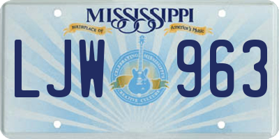 MS license plate LJW963