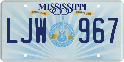 MS license plate LJW967