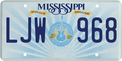 MS license plate LJW968