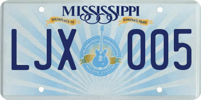 MS license plate LJX005