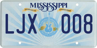 MS license plate LJX008