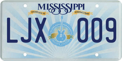 MS license plate LJX009
