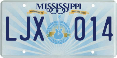 MS license plate LJX014