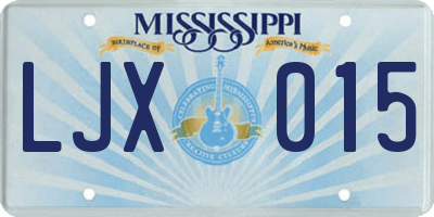 MS license plate LJX015