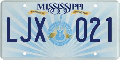 MS license plate LJX021