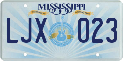 MS license plate LJX023
