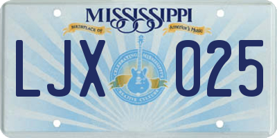 MS license plate LJX025