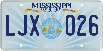 MS license plate LJX026