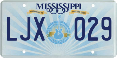 MS license plate LJX029