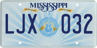 MS license plate LJX032