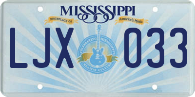 MS license plate LJX033