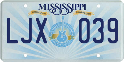 MS license plate LJX039