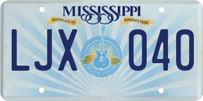 MS license plate LJX040