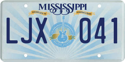 MS license plate LJX041