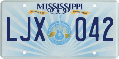 MS license plate LJX042