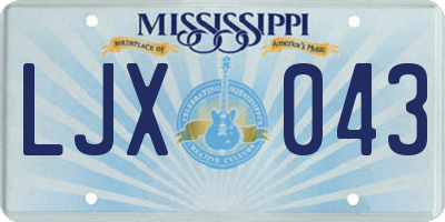 MS license plate LJX043