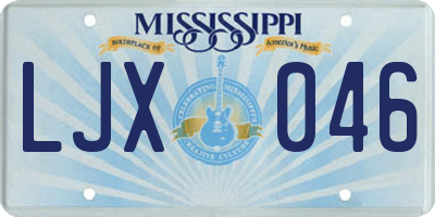 MS license plate LJX046