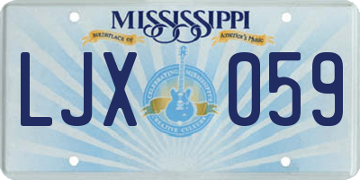 MS license plate LJX059