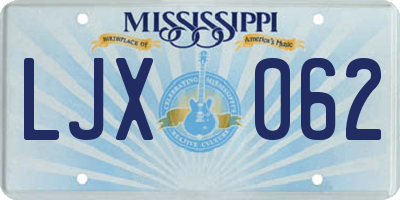 MS license plate LJX062
