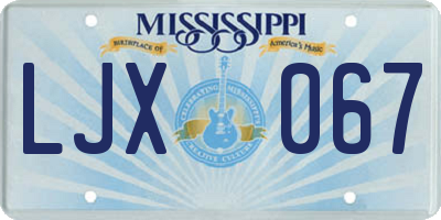 MS license plate LJX067